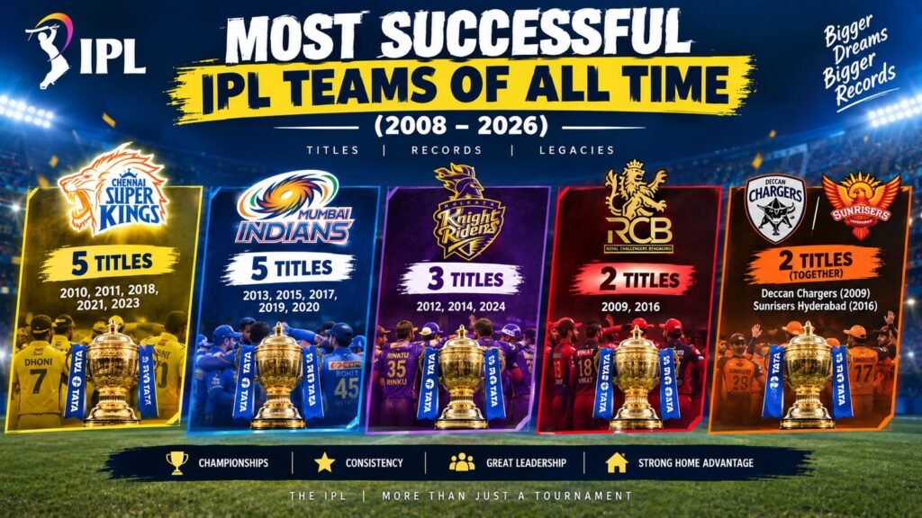 ipl-onlinebetting-Most Successful IPL Teams of All Time: Updated List of post-IPL 2026